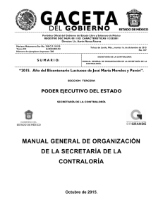 Manual General de Organización de la Secretaría de la Contraloría.