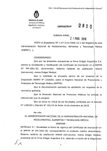 2830-16 drager argentina - revalida fecha de certificado