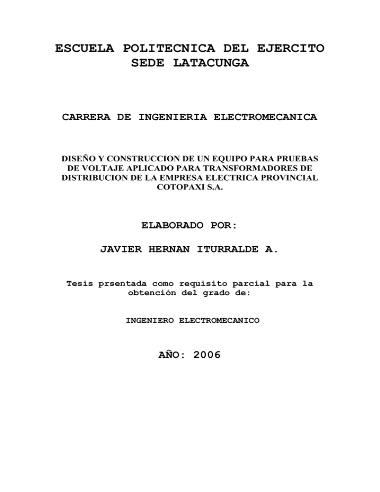 Escuela Politecnica Del Ejercito Sede Latacunga Carrera De