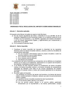 Ordenanza fiscal IBI - Ayuntamiento de Cazorla