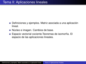 Tema II: Aplicaciones lineales