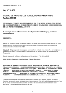 Ley Nº 18.478 CIUDAD DE PASO DE LOS TOROS