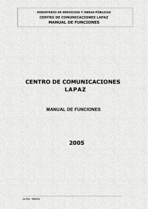 manual de funciones - Centro de Comunicaciones La Paz