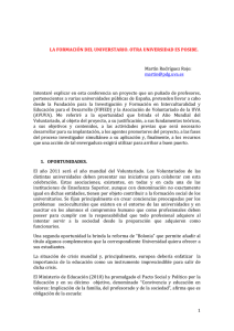 La formación del universitario. Otra universidad es posible