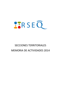 Memoria de Actividades Secciones Territoriales 2014