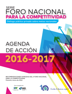Agenda de Accion 2016-2017 - Centro Nacional de Competitividad