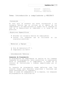 Tema: Introducción a compiladores y MUSIM/0