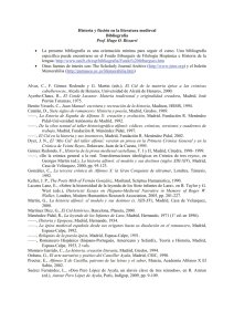 Historia y ficción en la literatura medieval Bibliografía Prof. Hugo O