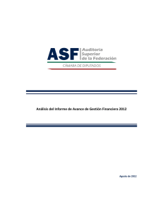 Análisis del Informe de Avance de Gestión Financiera 2012
