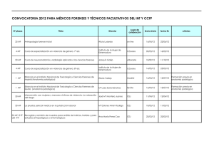 convocatoria 2012 para médicos forenses y técnicos facultativos del