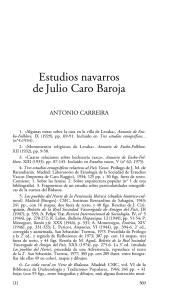 Estudios navarros de Julio Caro Baroja.