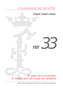 Cuadernos de Aragón, 33. Institución "Fernando el Católico"