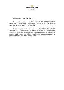 Artículo 5º Capital Social (Texto a 26 de junio 2014)