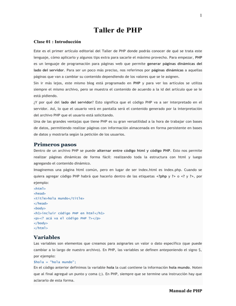 Taller de PHP