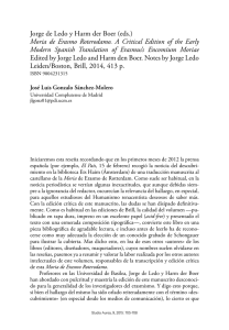Jorge de Ledo y Harm der Boer (eds.). Moria de Erasmo Roterodamo
