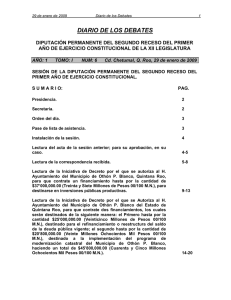 diario de los debates - Poder Legislativo del Estado de Quintana Roo