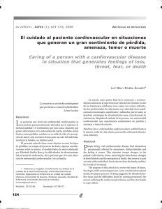 Caring of a person with a cardiovascular disease in situation that