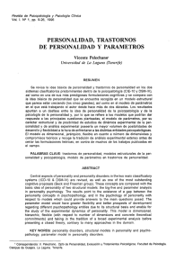 Personalidad, Trastornos de Personalidad y Parámetros