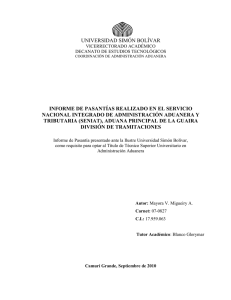 informe de pasantías realizado en el servicio nacional integrado de