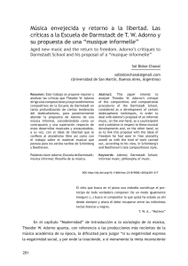 Música envejecida y retorno a la libertad. Las
