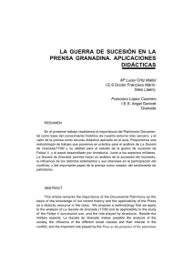 la guerra de sucesión en la prensa granadina. aplicaciones didácticas