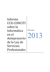 Informe CCII-CONCITI sobre la Informática en el Anteproyecto de la