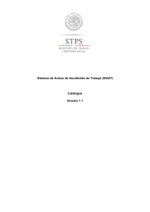Sistema de Avisos de Accidentes de Trabajo (SIAAT) Catálogos