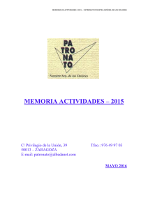 Memoria Acitividades 2015
