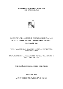 Re-examinando la unidad Centroamericana