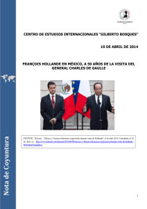 "Francois Hollande en México, a 50 años de la visita del General
