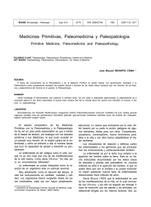 Medicinas Primitivas, Paleomedicina y Paleopatología.