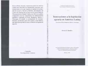 Innovaciones a la legislacion agraria en America Latina