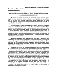Venezuela necesita al Santo José Gregorio Hernández para que