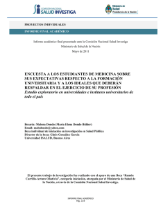 ENCUESTA A LOS ESTUDIANTES DE MEDICINA SOBRE SUS