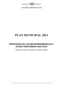 Plan Municipal de Prevención de las Conductas Adictivas