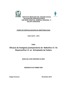Eficacia de Analgesia postoperatoria de Nalbufina I.V. Vs