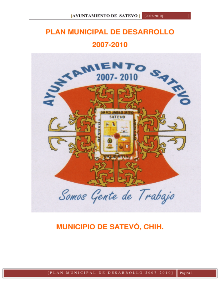 Plan Municipal De Desarrollo 2007