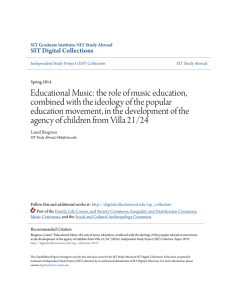 Educational Music: the role of music education, combined with the