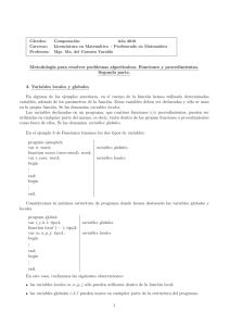 Funciones y procedimientos. Segunda parte