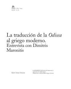 La traducción de la Odisea al griego moderno.