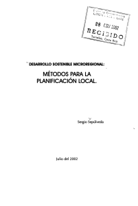 MÉTODOS PARA LA PLANIFICACIÓN LOCAL.