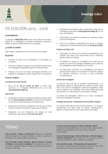 VII EDICIÓN 2015 - 2016 TEMAS