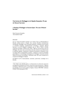 Una lectura de Heidegger en la España franquista. El caso de