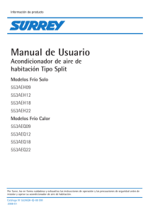 Manual del Usuario Equipos split línea WAIRA hasta 5500