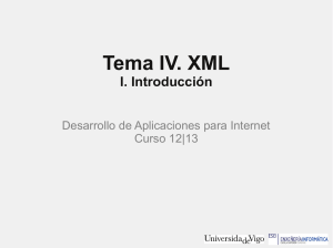 Tema IV. XML I. Introducción