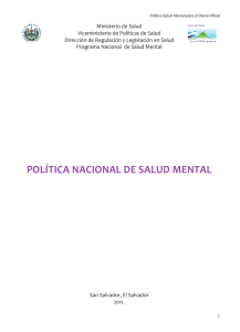 política nacional de salud mental - Red Centroamericana de Salud