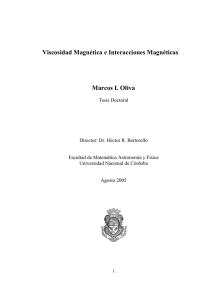Viscosidad Magnética e Interacciones Magnéticas Marcos I. Oliva