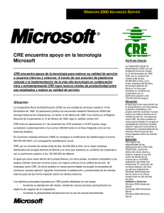 CRE encuentra apoyo en la tecnología Microsoft