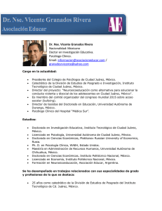 Dr. Nse. Vicente Granados Rivera Nacionalidad: Mexicano Doctor