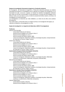 Equipos de investigación Doctorado de Ingeniería y Producción